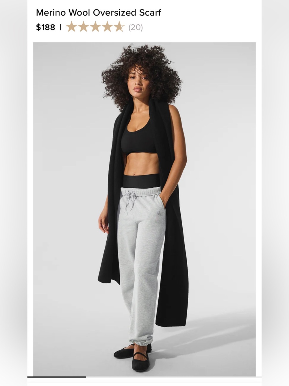 ALO Yoga Merino Wool Oversized Scarf - Black